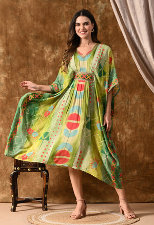 Leaf green kaftan