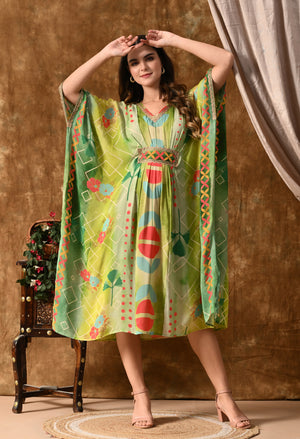 Leaf green kaftan