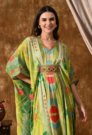 Leaf green kaftan
