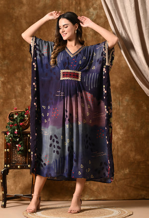 Blue print kaftan