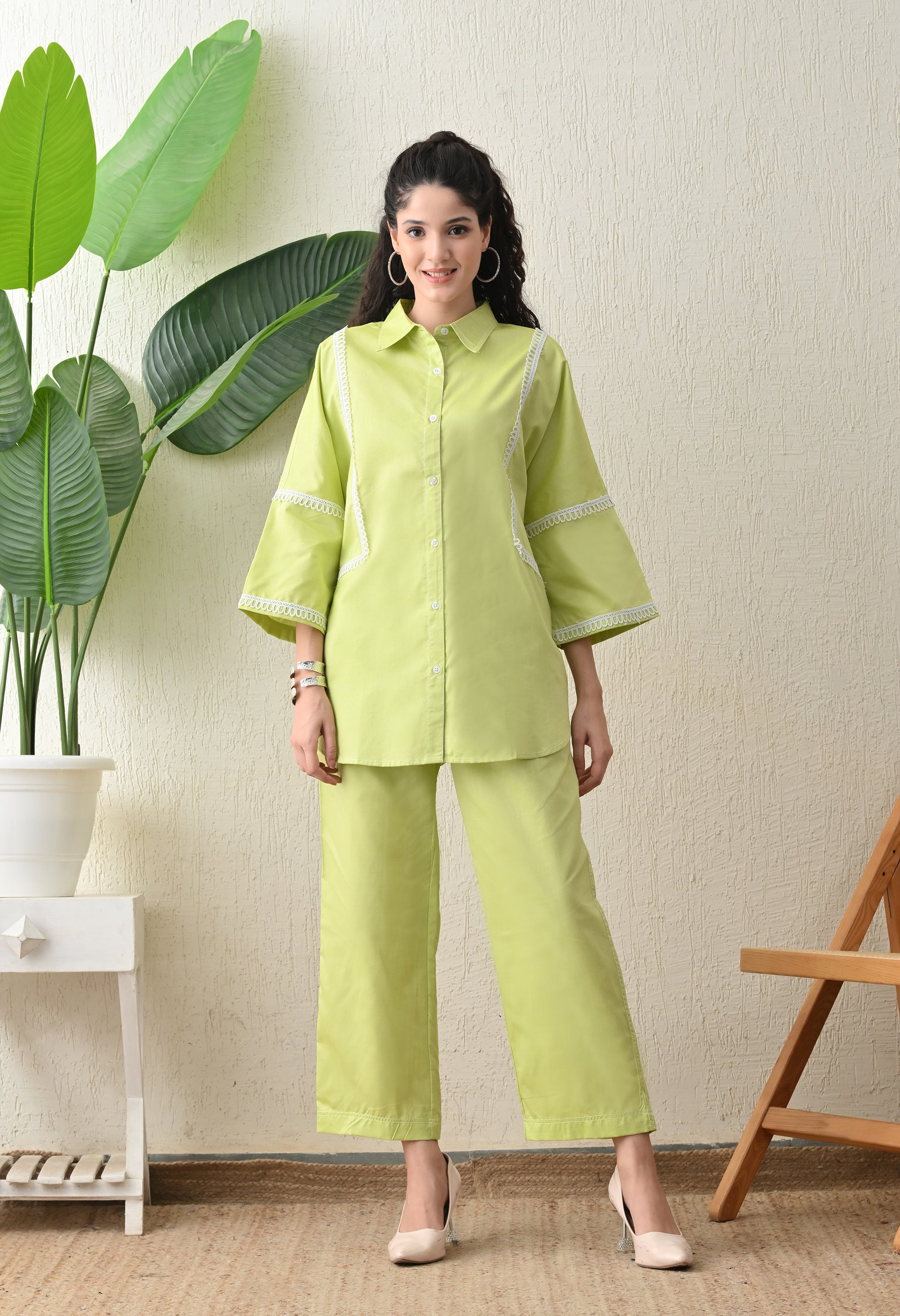 Pure cotton green co-ord set