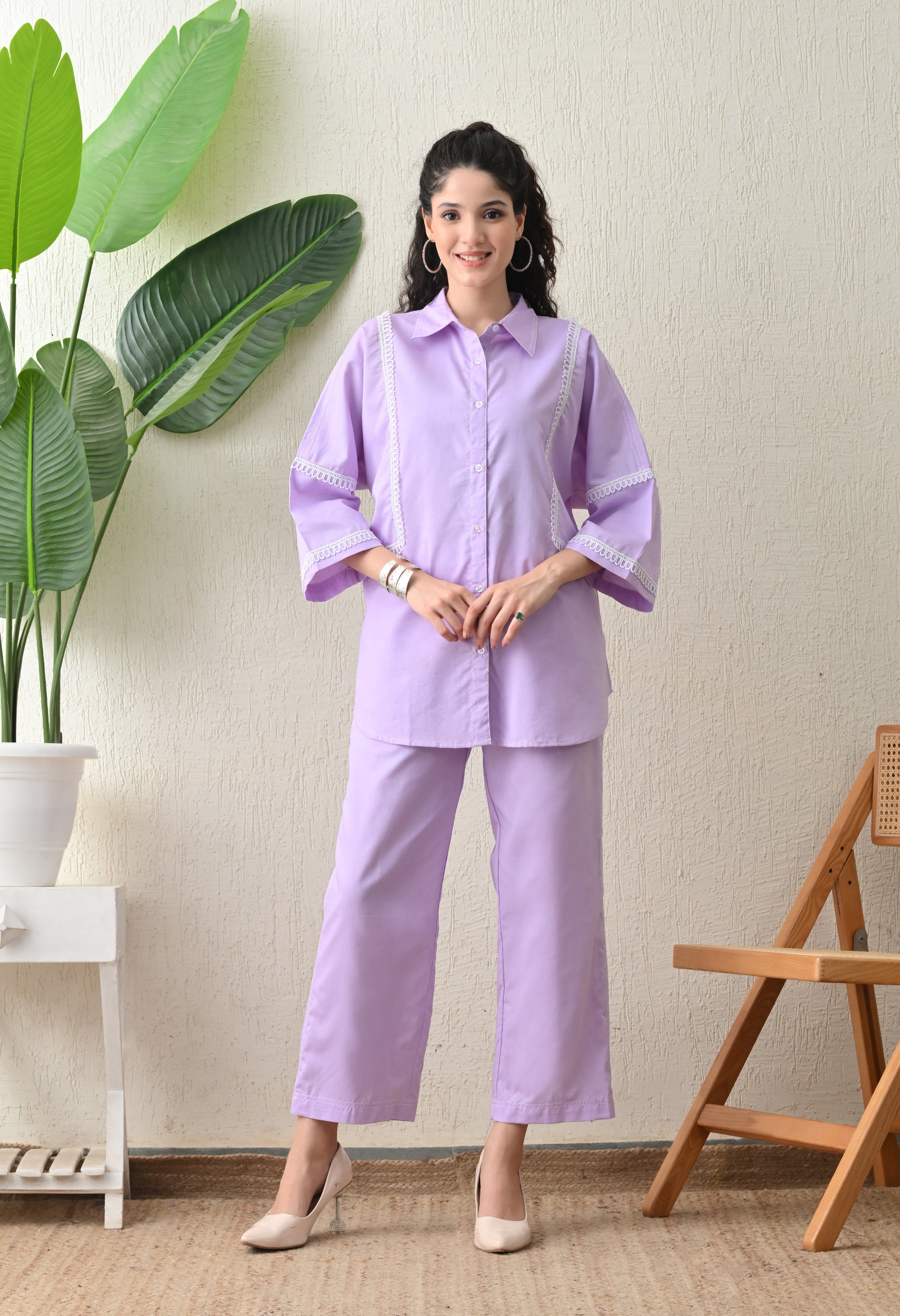 Pure cotton lavender co-ord set