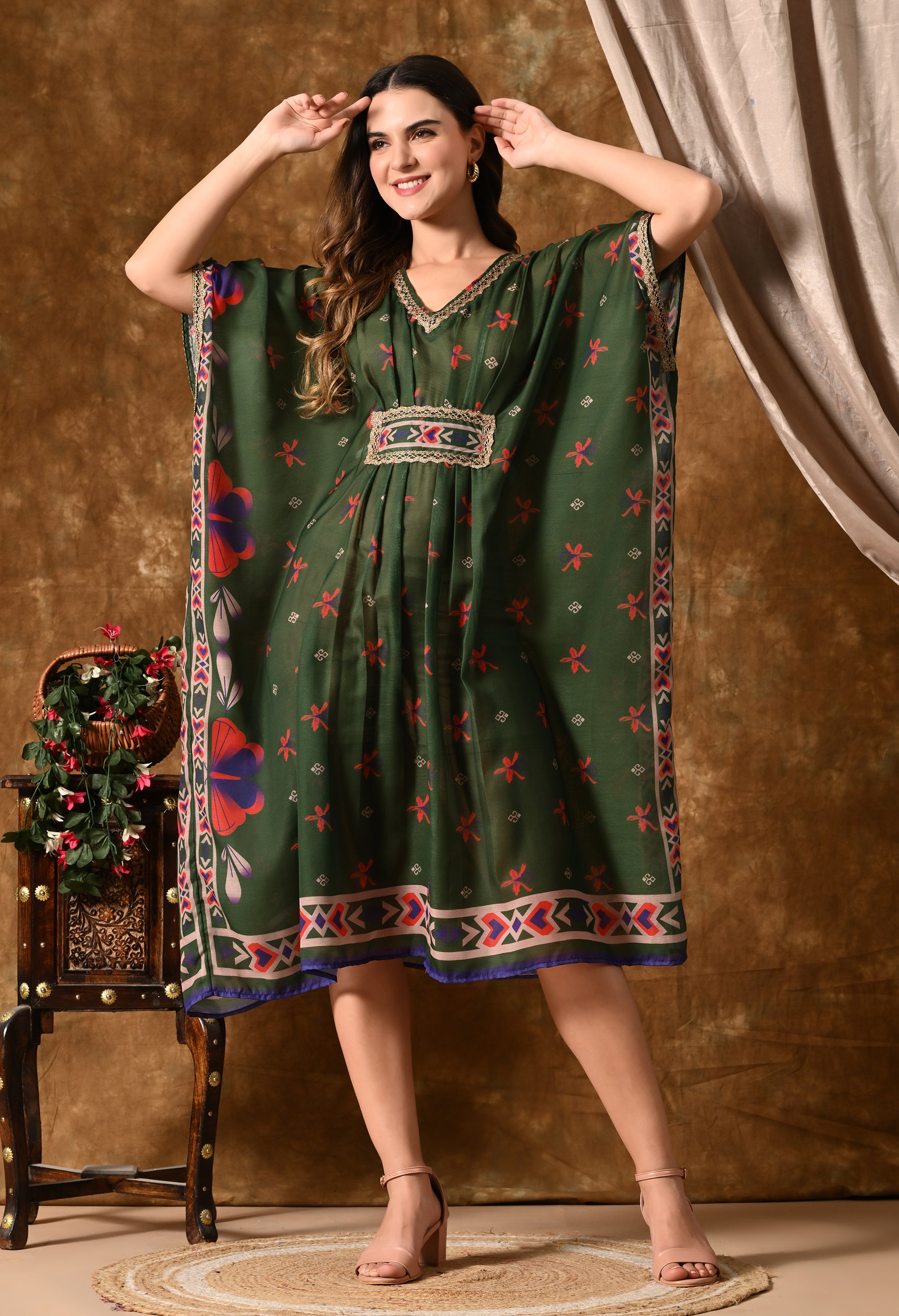 Bottle green kaftan