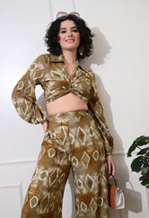 Green twisted top co-ord set